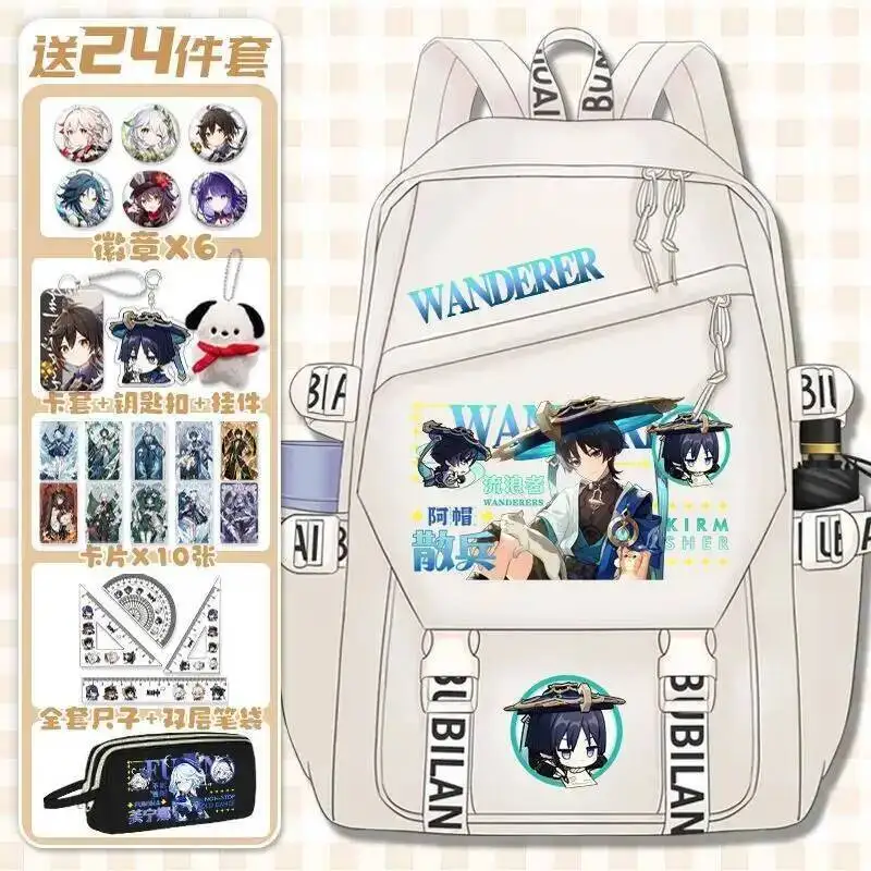 

Anime Game GS Impact Cos Xiao Tartaglia Gaming Neuvillette Etc. Unisex 2025 Lightweight Daily Commuting Backpack Present