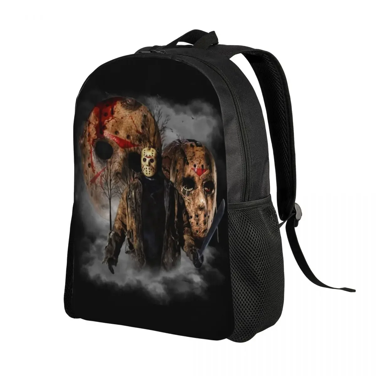 Mochilas personalizadas con personajes de película de terror, mochila para estudiantes universitarios, se adapta a portátiles de 15 pulgadas, bolsas de película de Halloween