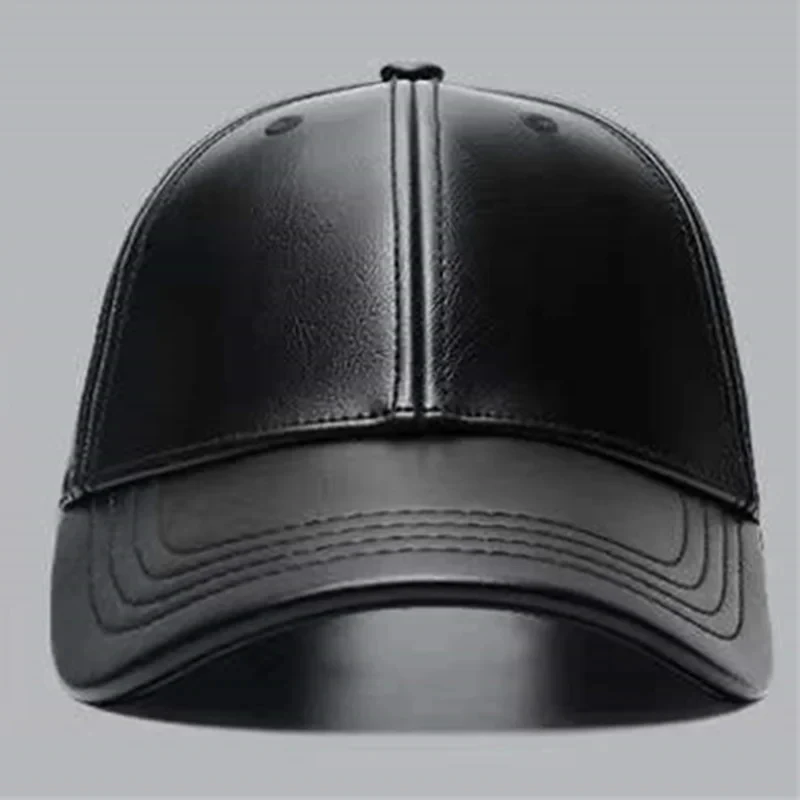 Pu Leather Baseball Caps Spring and Autumn Outdoor Adjustable Casual Hats Sunscreen Hat