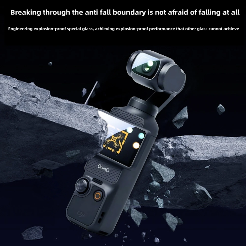 عدسة الكاميرا + شاشة الزجاج المقسى ل DJI Pocket 3 الصلب واضح المضادة للخدش التغطية فيلم واقي للشاشة ل DJI OSMO Pocket 3