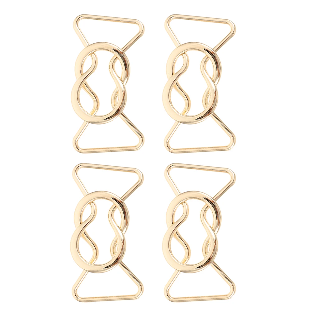 4 أزواج من أبازيم حزام الخصر المصنوعة من سبائك معدنية وإبزيم مزخرف بديل لحزام الملابس وحمالات الأجهزة للاستخدام بنفسك للبنطلون