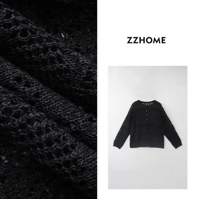 

Женский свободный вязаный свитер Zozo Home Q7076P с вырезами, длинный рукав, модный, для повседневной носки, осенняя коллекция