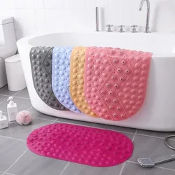 1PC PVC Anti-skid Bath Mats Rectangle Soft Shower Bathroom Massage Mat Suction Cup Non-slip Bathtub Carpet Large Size