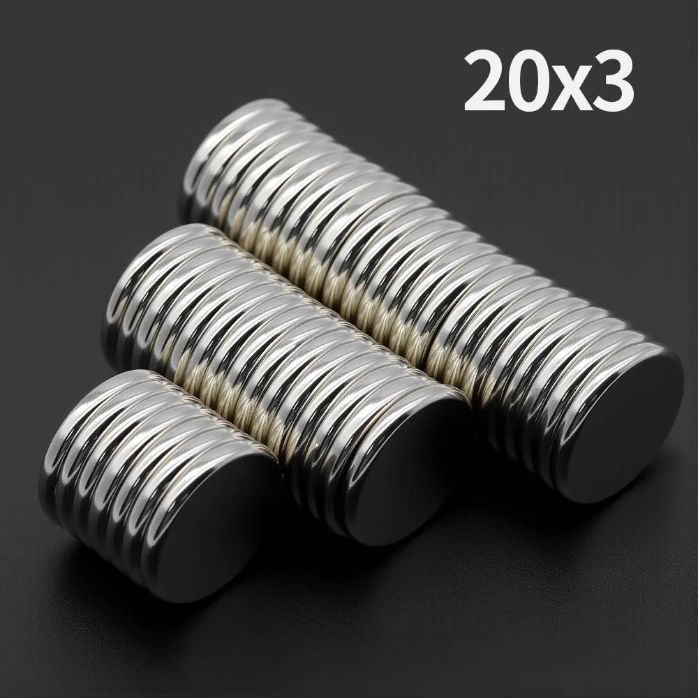 20x3mm Powerful Neodymium Magnet N35 NdfeB Permanent Magnetic imanes Round Super Strong Fridge Magnets DIY