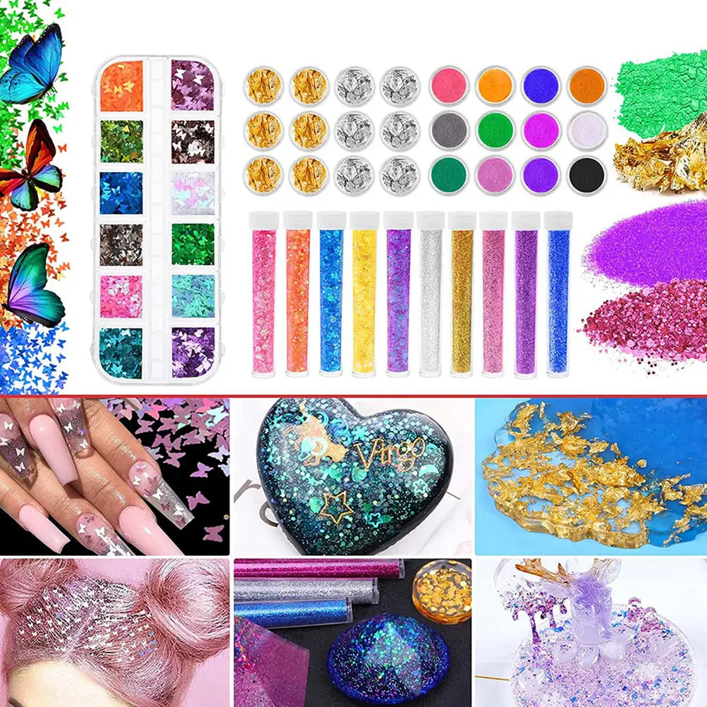 

1 набор эпоксидной смолы для творчества своими руками, для начинающих и профессионалов, для изготовления украшений, декора, с сухоцветами, аксессуары и инструменты