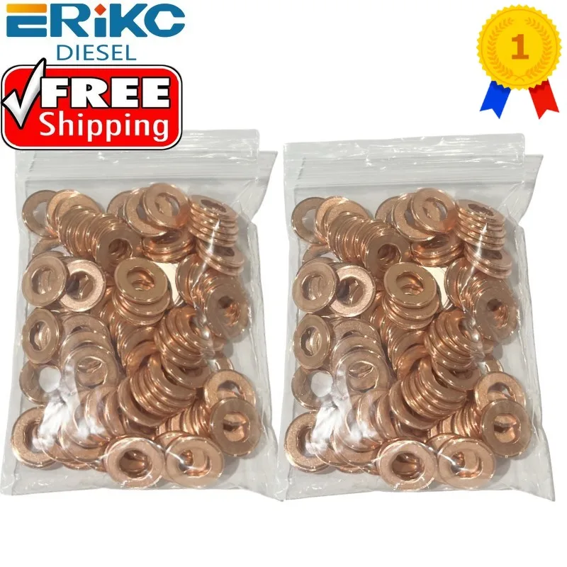 Free shipping 100PCS F00VC17506 F00VC17503 Common Rail Injector Copper Washers Shims F00VC17505 F00VC17504 Thickness 1mm 2mm