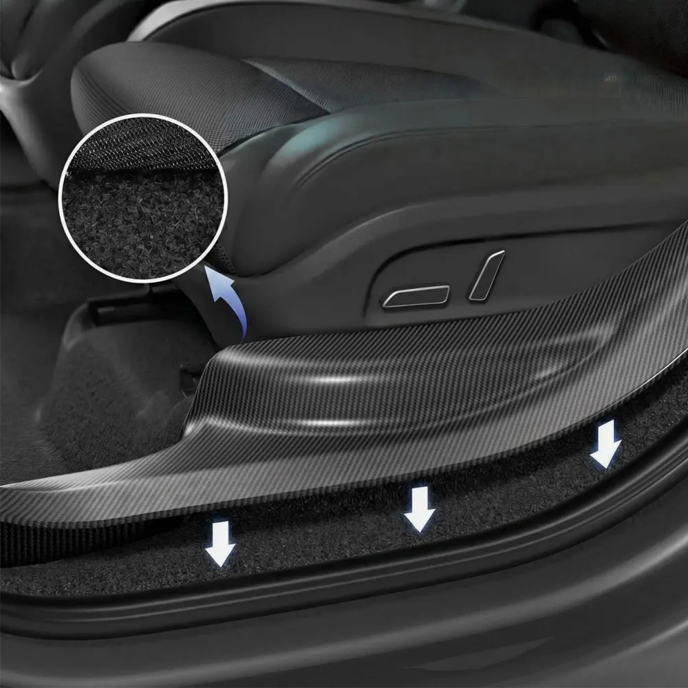 8-teiliger Türschwellenschutz für Tesla Model YL 2026, vorderer und hinterer Türschwellenschutz, Schutzblech, hält sauber, Originalgröße, TPE, LHD – Detail 10