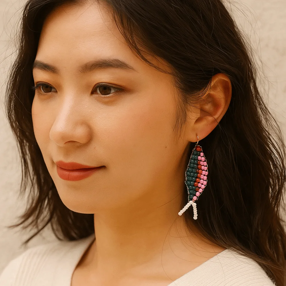 

4pcs/set Cute Earring Accessories 3D Fish Shaped Handmade Craft Beads Diy Charms Cartoon Colorful Jewelry Making Material