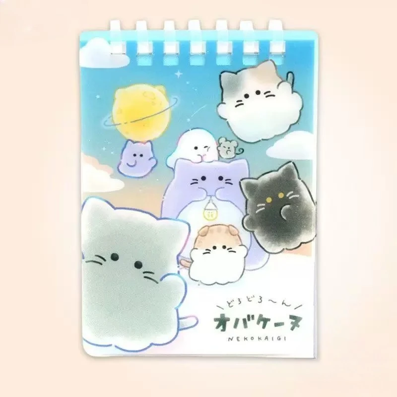 Cartoon Mini Notebook Spiral Binding Loose-leaf Cute Cats Notebooks with Lines Pages for School Office Stationery Supplies view 5