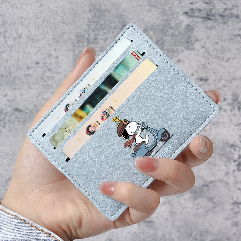 Snoopys porte-monnaie à la mode hommes femmes Ultra-mince PU carte d'identité sac porte-carte de crédit Mini porte-carte de crédit Mini portefeuille