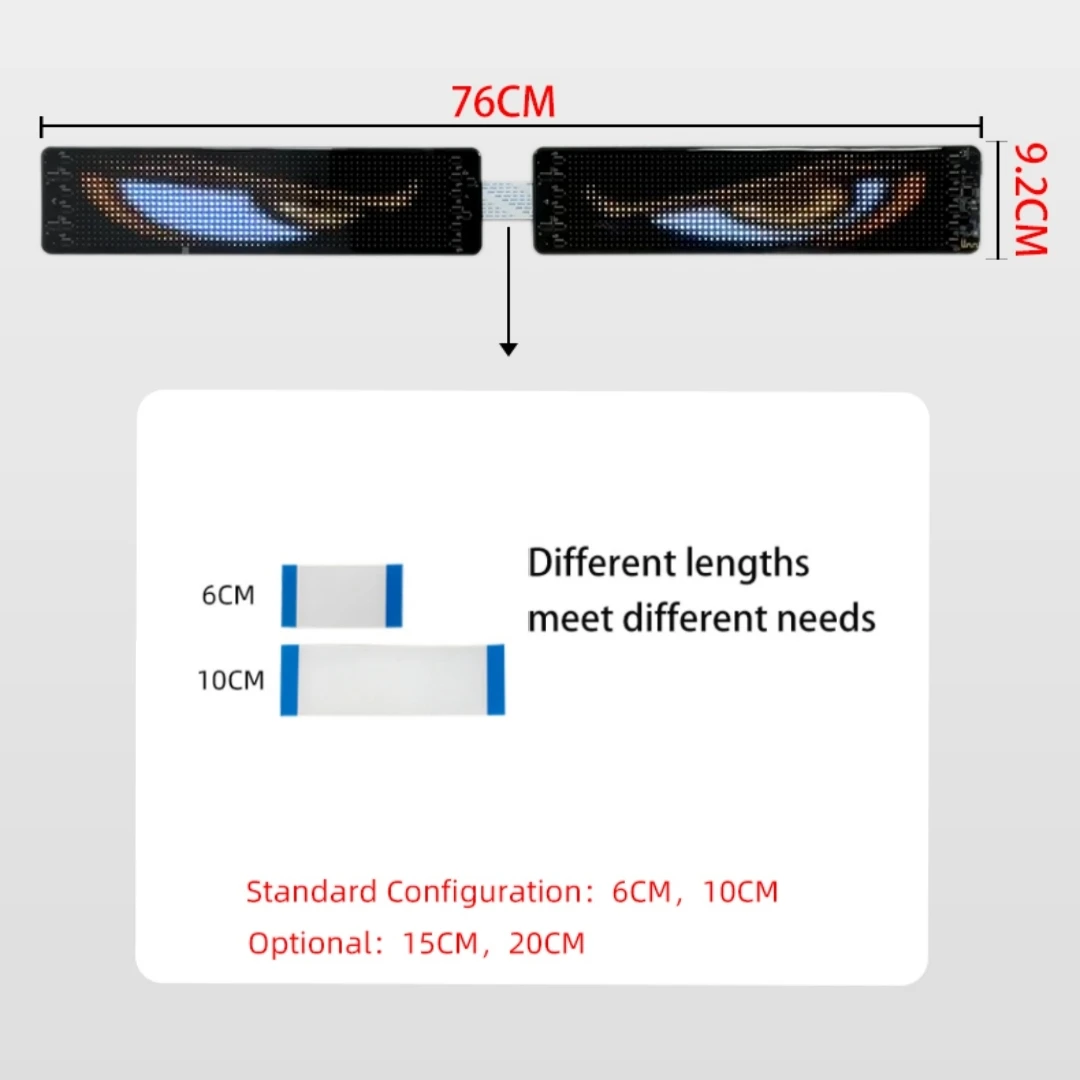 Panneau LED RVB 2 en 1 pour Affichage Publicitaire de Voiture, Affichage Intelligent, Texte Défilant, Graffiti Pixel, DIY