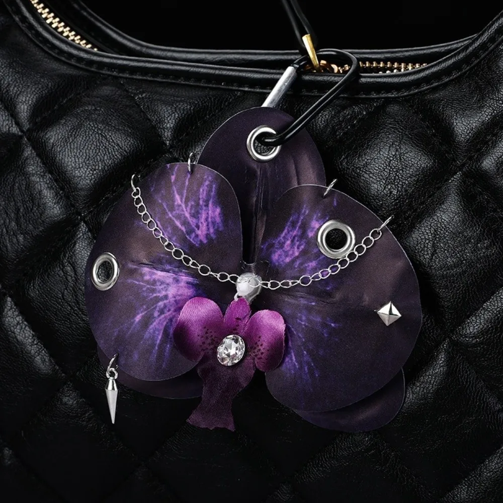 Bag Backpack Decor Moth Orchids Keychain Exquisite Colorful Simulation Flower Keyring Creative Pretty Phalaenopsis Pendant