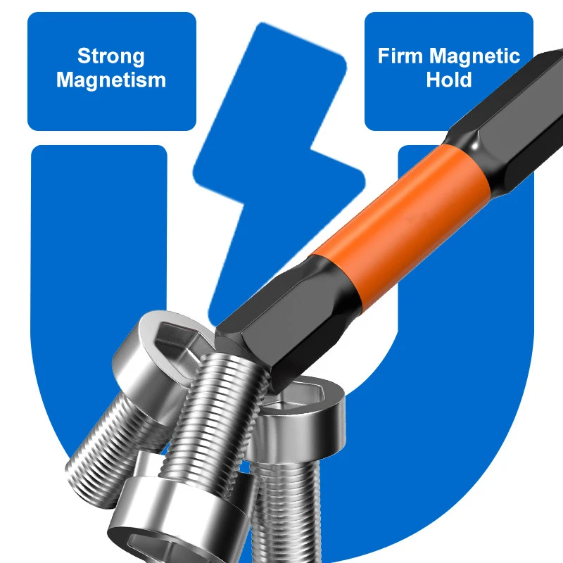 Hex Key Bit S2 Magnetic Black Allen Bit H2 H3 H4 H5 H6 H8 H10 Alloy Steel Hex Shank Anti Rust High Hardness Screwdriver Bit Set