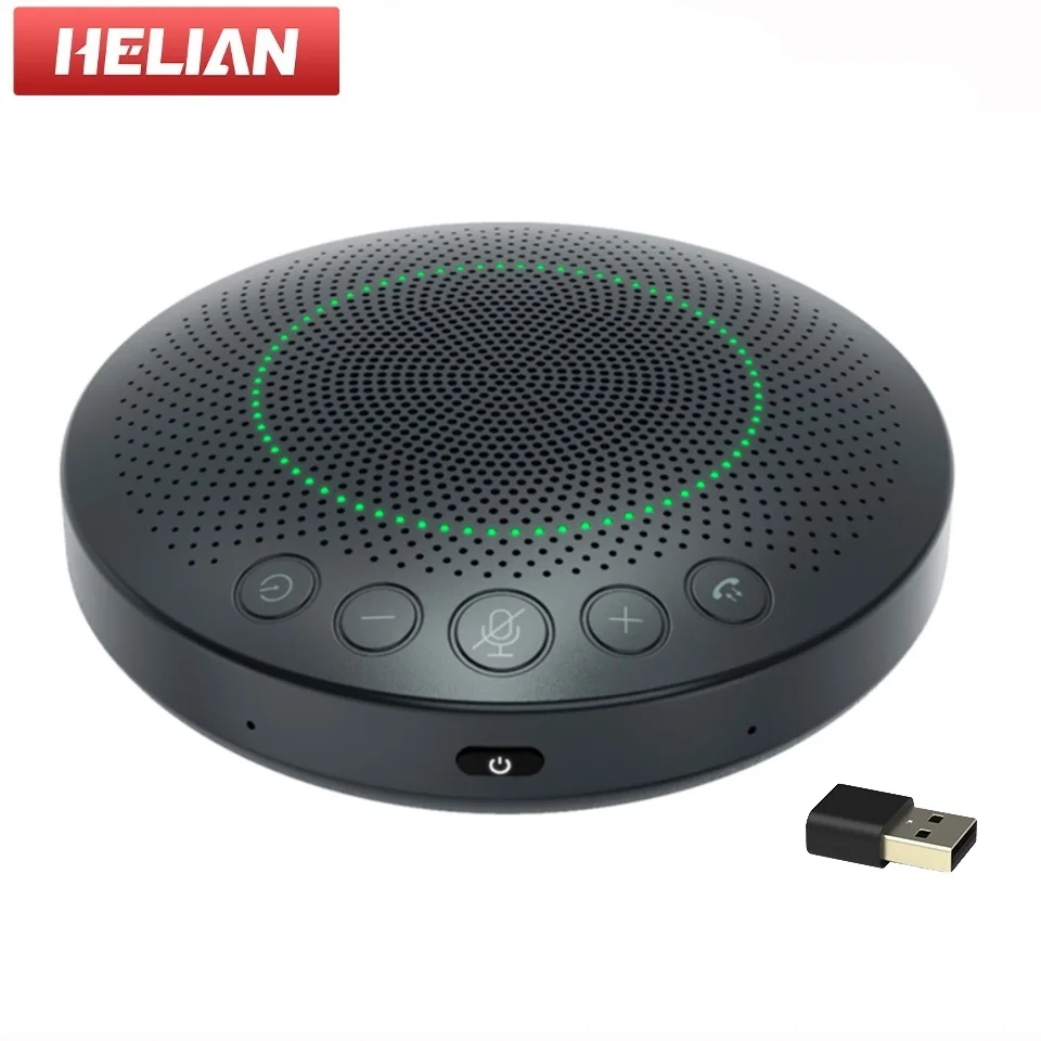 Wireless USB Microphone HD Video Conference Speakerphone with High Quality Speaker Desktop Omnidirectional Microphone