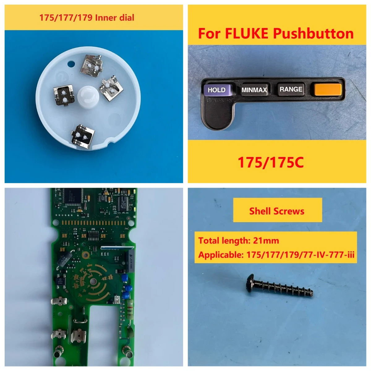Keypad Motherboard Gear Snap Buzzer Inner Dial Front Case Glass Battery Snap 1PCS For FLUKE 175/177/179/77-IV-777-iii