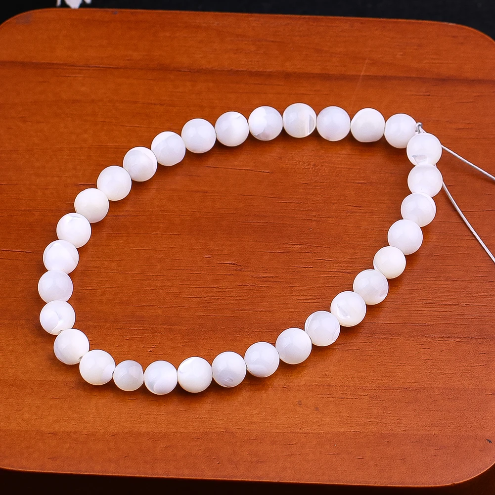 

7mm Horseshoe Clam Shell Round Bead Pendant Spacer Beads DIY Handmade Bracelet Necklace Jewelry Fashion Accessories