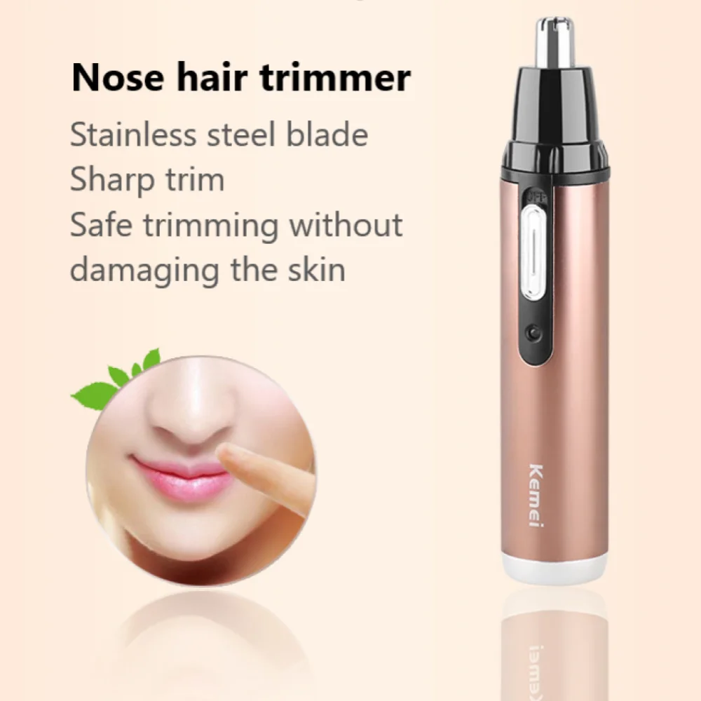 Kemei KM-6629 Electric Clipper 2in1 Man and Woman Nose Hair Trimmer Safe Face Care Shaving Trimmer For Nose Trimer