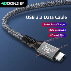 Cable USB 3,2 tipo C a tipo C, 5M, 20Gbps, 240W, carga rápida, SSD, para Macbook, iPad, Samsung, Google Pixel