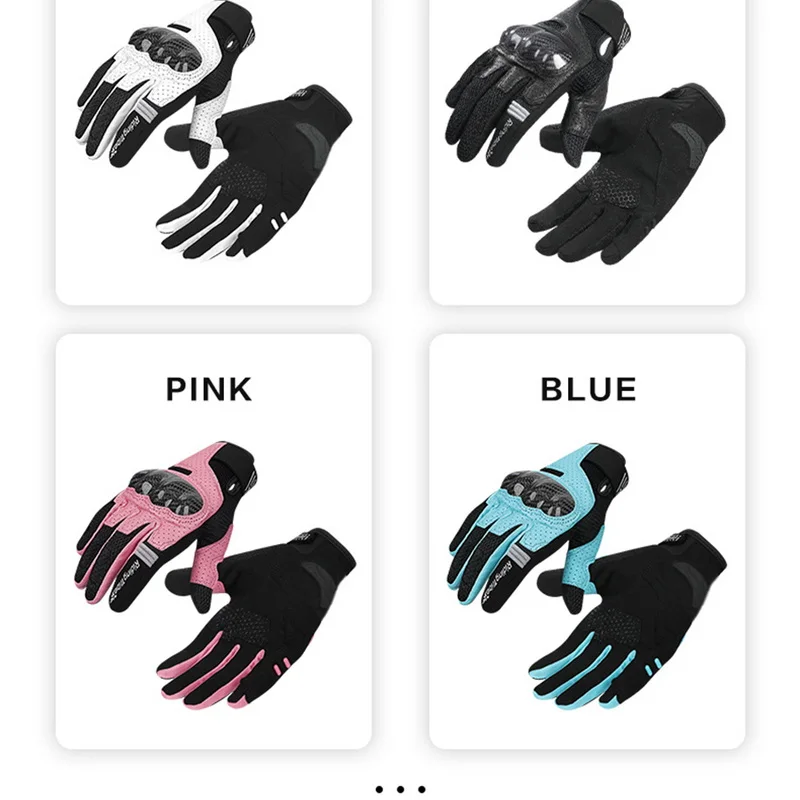 Motorcycle Leather Gloves Carbon Fiber Shell Suitable for Bike Gloves Skateboard Gloves Outdoor Gloves