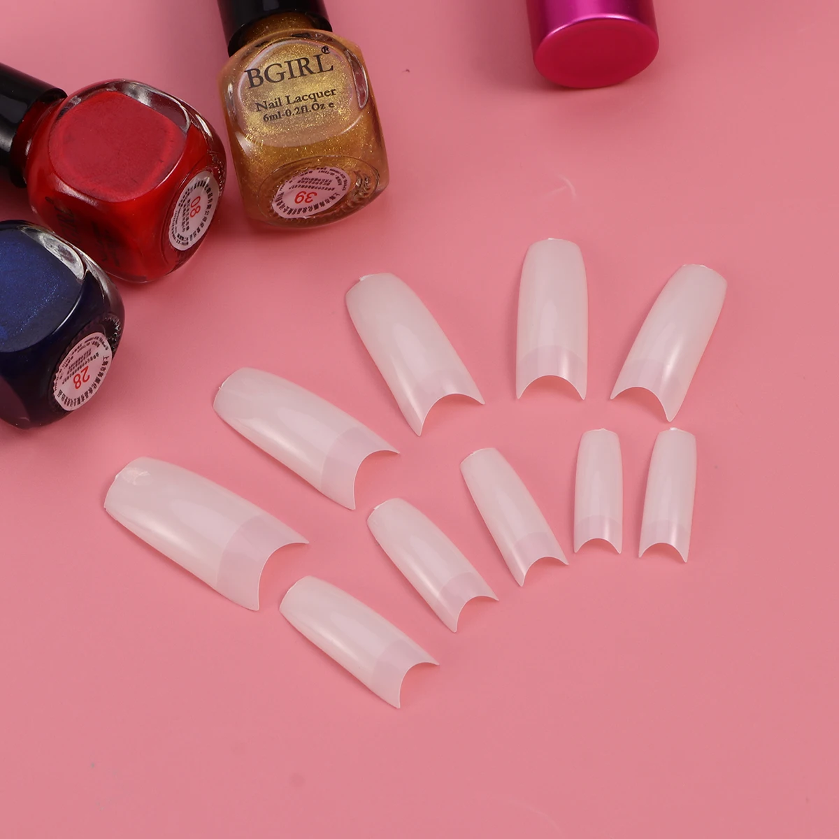 

500pcs False Nails Clear French Style Fake Tips For Gel Acrylic Fiberglass Durable Pc Material No Toxic Healthy Long Lasting
