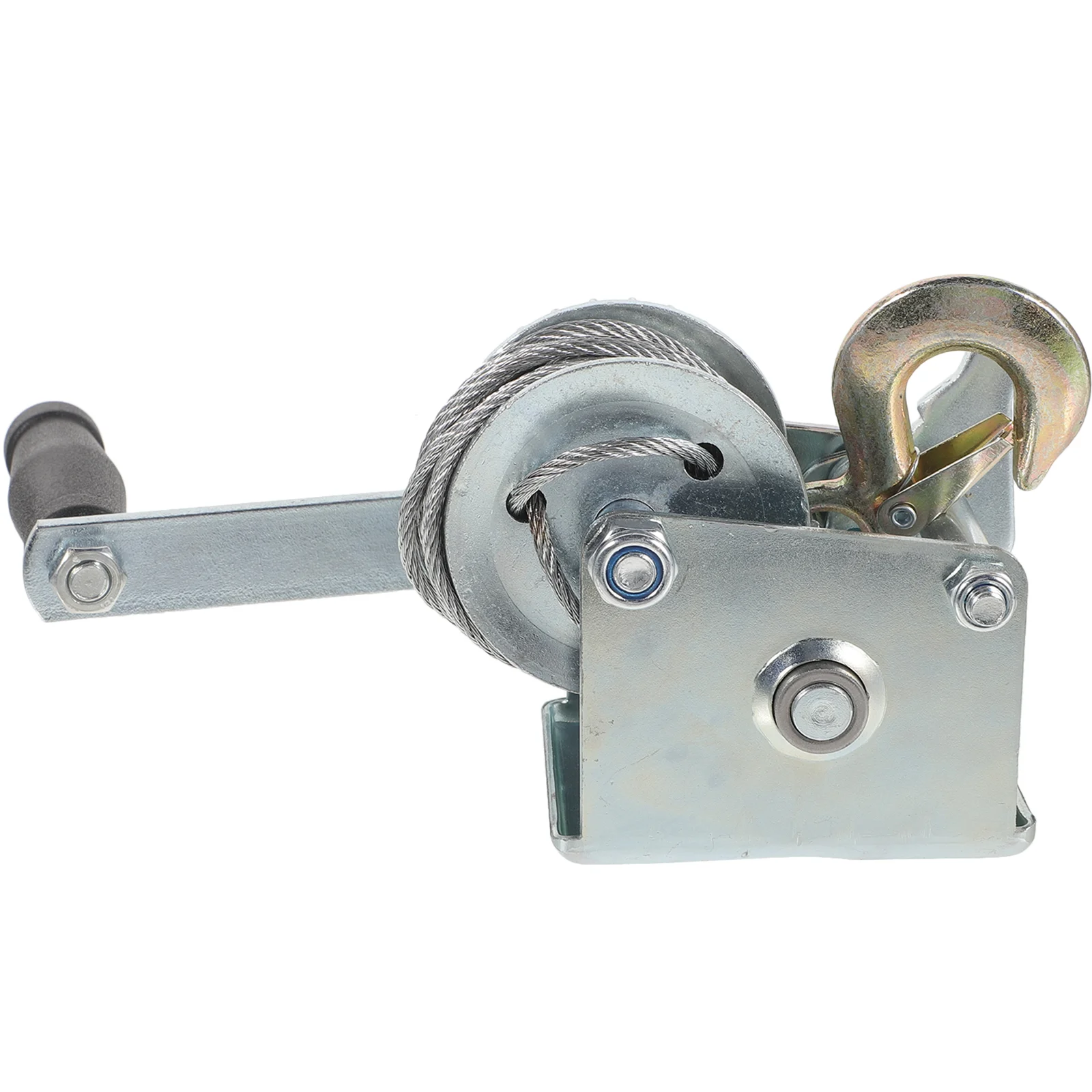 Mini-Winde aus Stahldraht, 500 Pfund, Mini-Handwinde, robust, tragbar, kompakt, Abschleppanhänger, Boot, Ratsche, Getriebe, Kurbel, manuell
