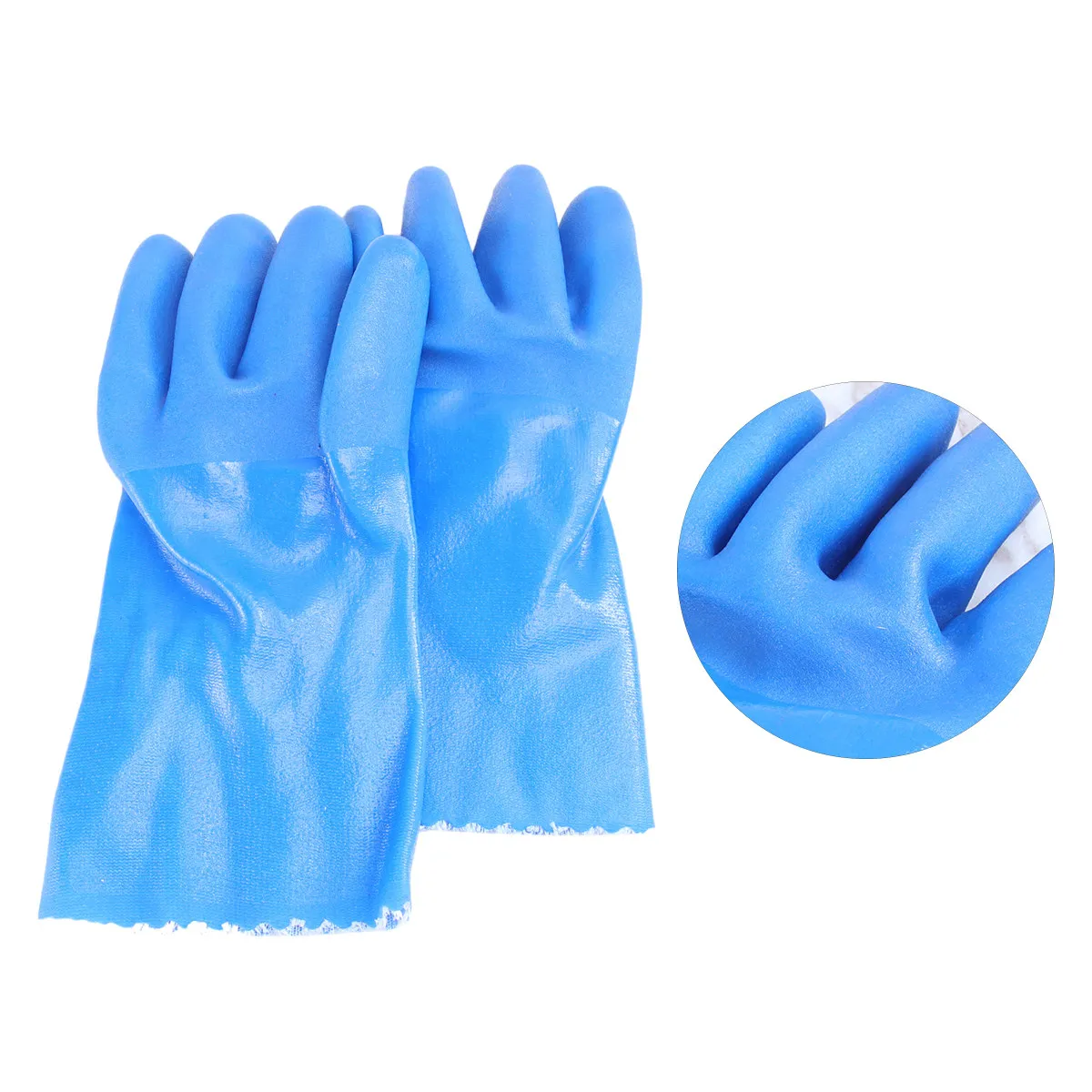 

2Pair Non-Slip Labour Gloves Long Cuff Frosted Rubber Oil Resistant Waterproof Anti Acid Alkali Industrial Gloves Indoor Outdoor
