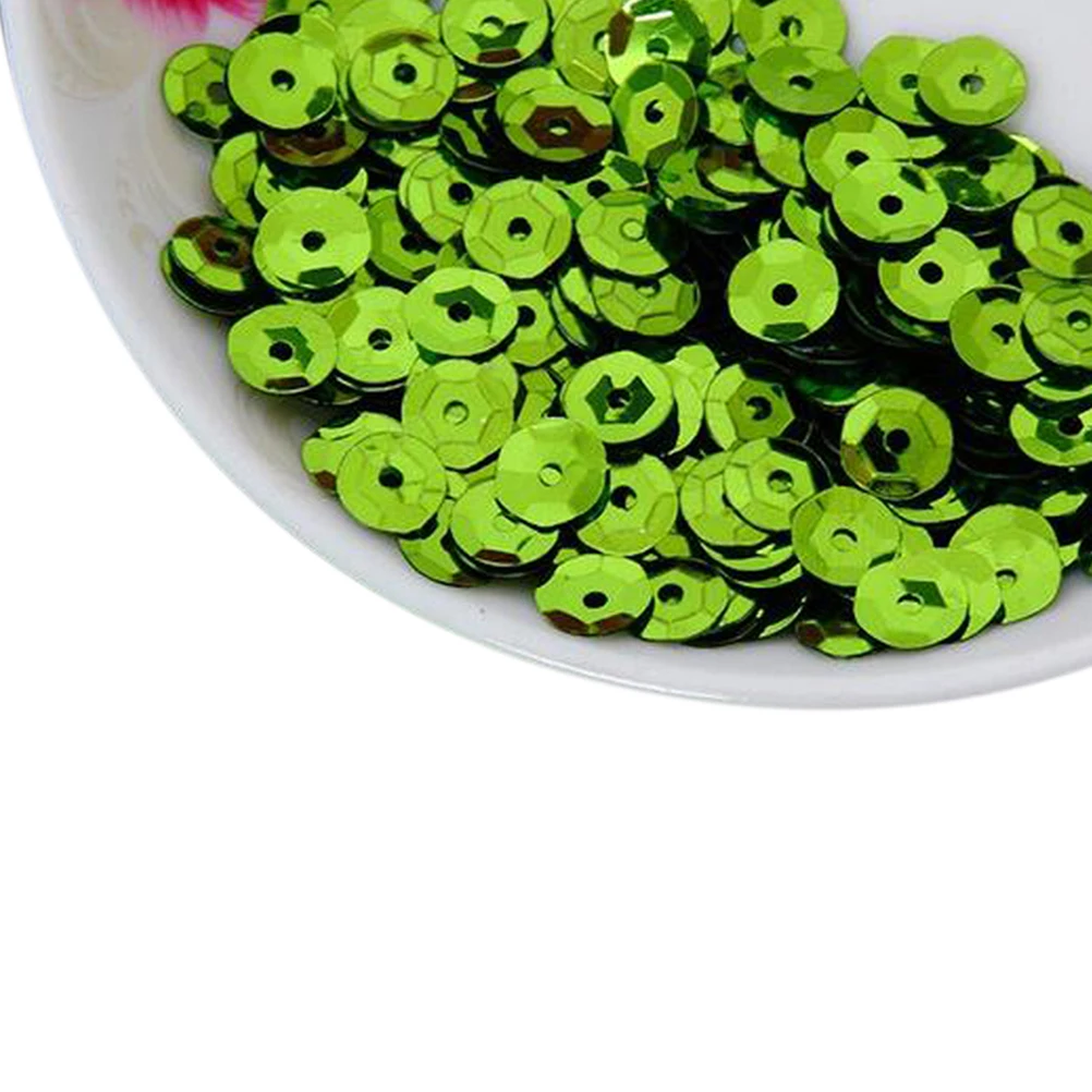 

1000pcs 6Mm Round Colorful Sequins Pvc Loose Embellishment For Sewing Craft Wedding Diy Decorations Sparkling Accessories Green