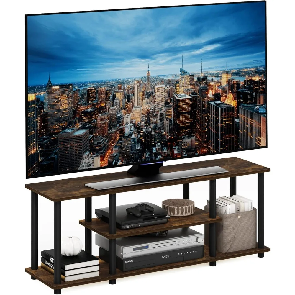 

Turn-N-Tube No Tools 3D 3-Tier Entertainment Stand up to 50 inch TV, Amber Pine/Black