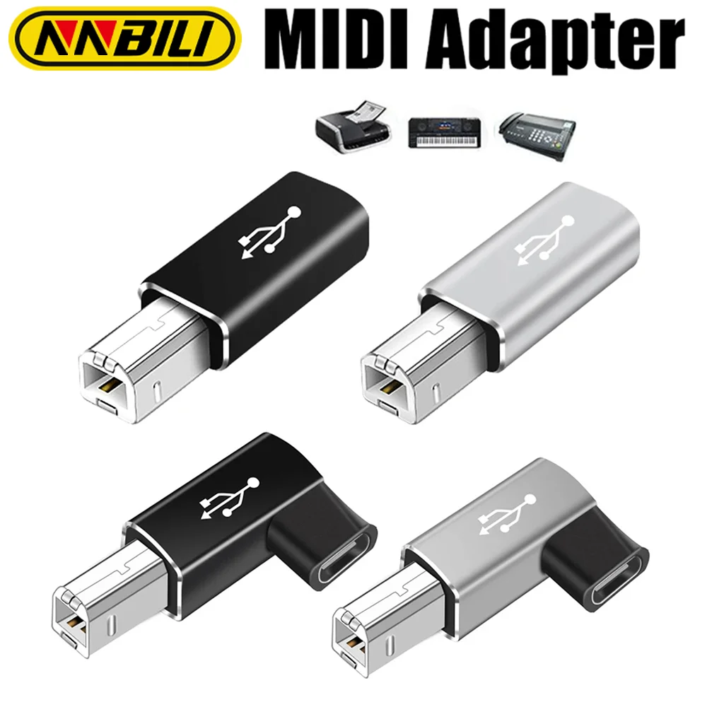 Nbili USB B męski do rodzaj USB C Adapter żeński do drukarka, skaner transferu konwerter USB dla klawiatury kontrolera MIDI drukarki