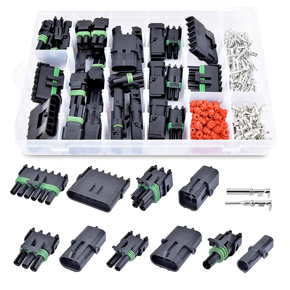 320PCS DELPHI Waterproof Automotive Wire Connector 1 2 3 4 6 Pin Auto Cable Terminal Block Car Electrical Connector Male Female