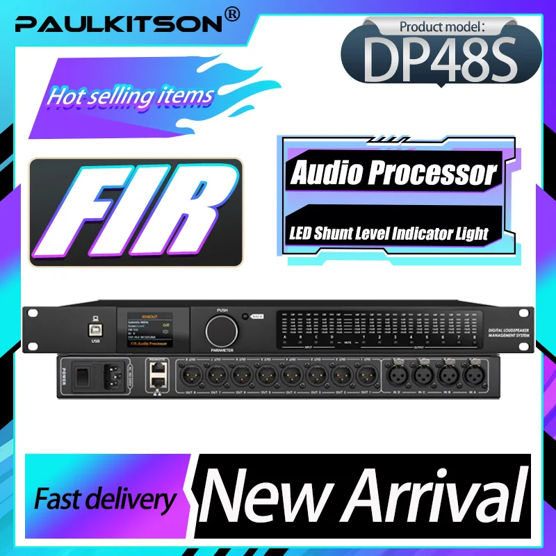 

Paulkitson DP-48S 4 в 8 выходов Стойка для драйвера аудиопроцессора Профессиональный динамик Аудио цифровой процессор Pro Управление динамиками