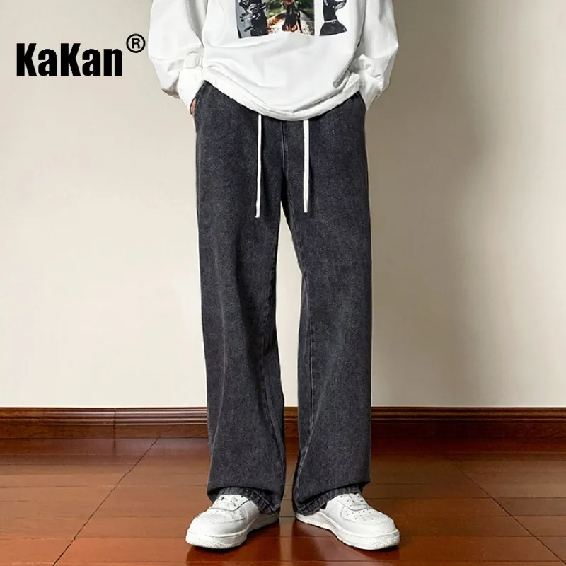 Kakan - New Men's Retro Jeans, Y2k Clothing Straight Leg Loose Long Jeans Summer Denim Pants