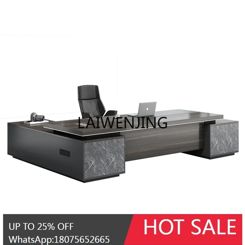 Double Cabinet Boss Desk President Room Manager Desk and Chair Combination Atmospheric Bench