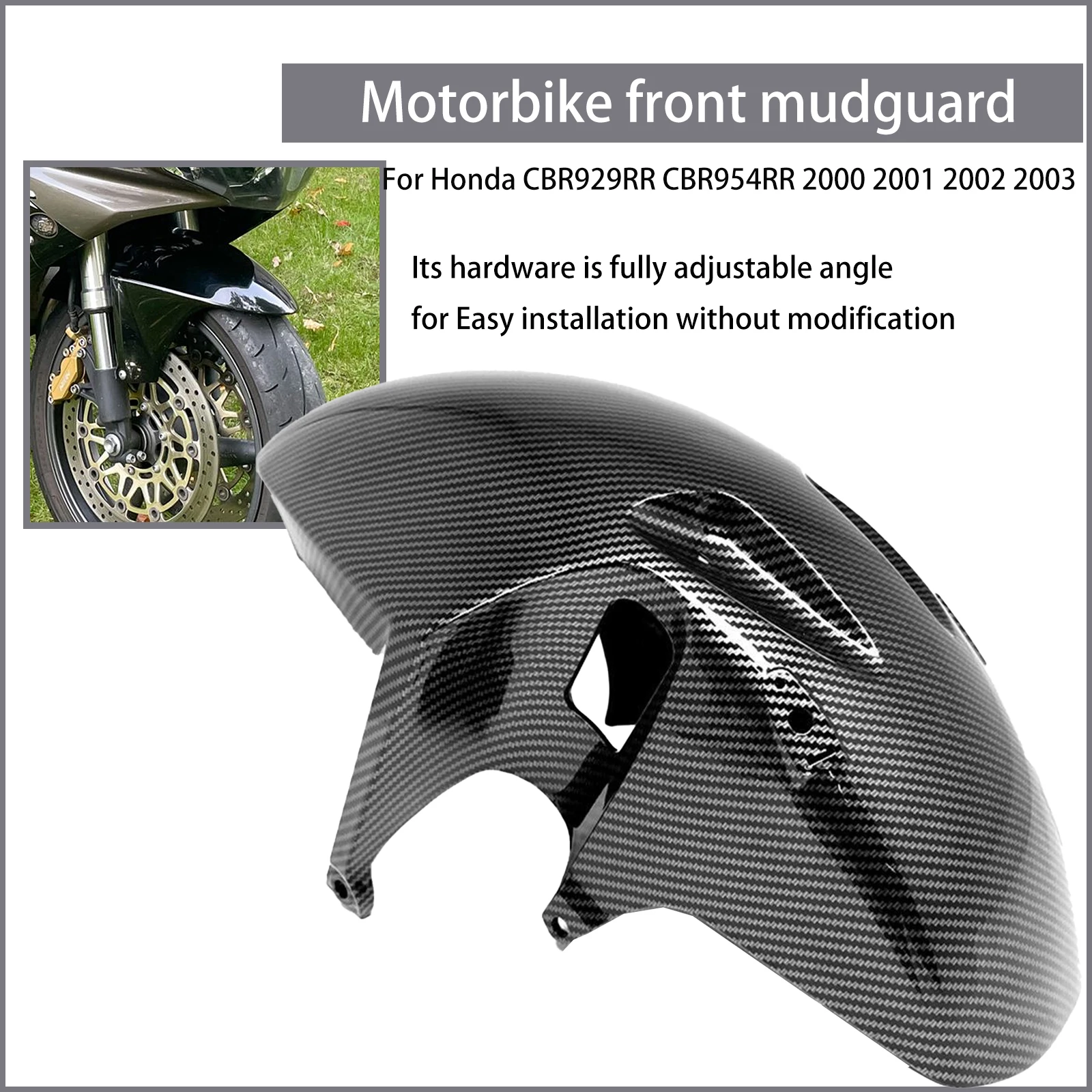 For Honda CBR929RR CBR954RR 2000 2001 2002 2003 Matching Front Fender Fairing ABS Injection Molding Suitable  CBR  954 929 RR