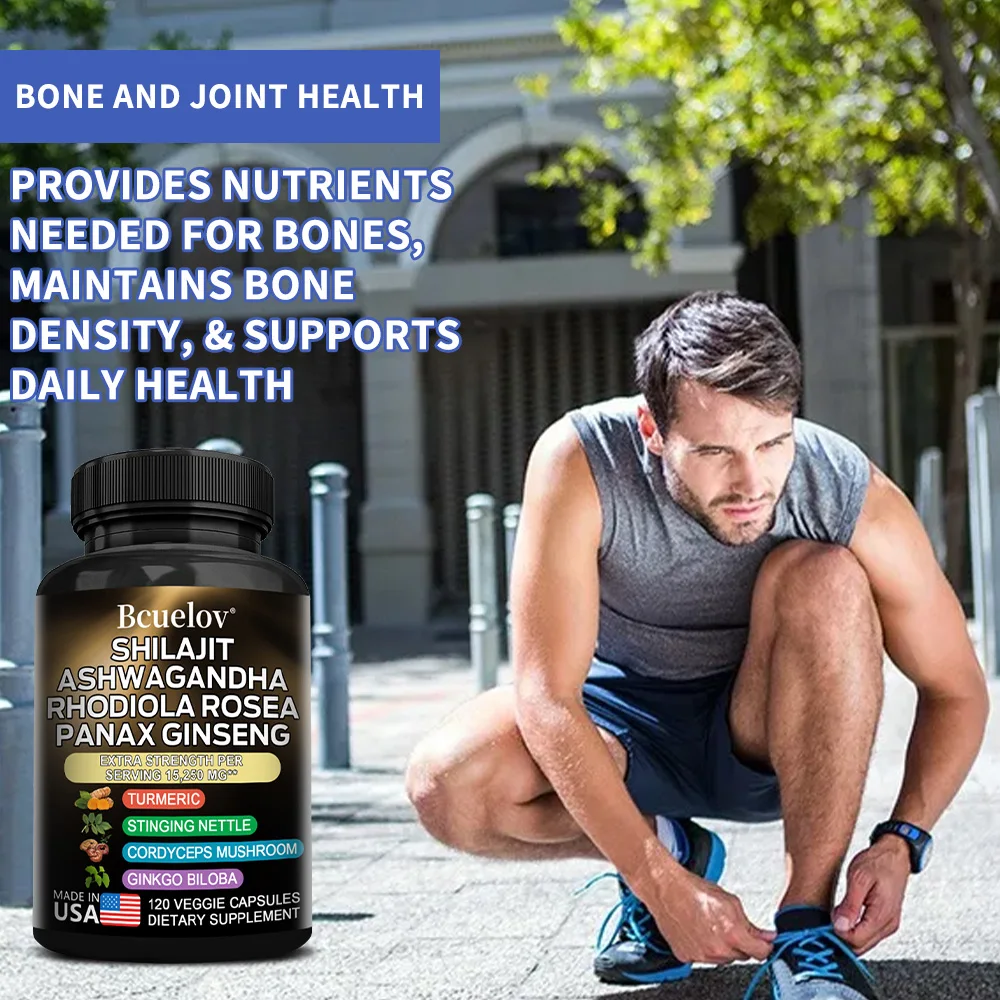 Shilajit Ashwagandha Rhodiola Rosea Ginseng Fórmula de alta concentración que promueve el sistema digestivo, el cerebro y el complemento de salud de las articulaciones