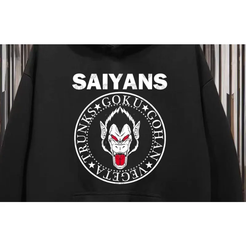 سويت شيرت بغطاء للرأس مطبوع عليه Dragon Ball Saiyan Great Ape وأسماء الشخصيات مع غطاء رأس للمعجبين والارتداء اليومي