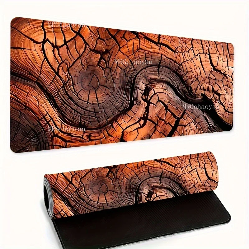 

Extra-Large Wood Grain Gaming Mouse Pad Thick, Non-Slip, Washable Rubber Desk Mat with Precision Edge Locking for Gamers Office