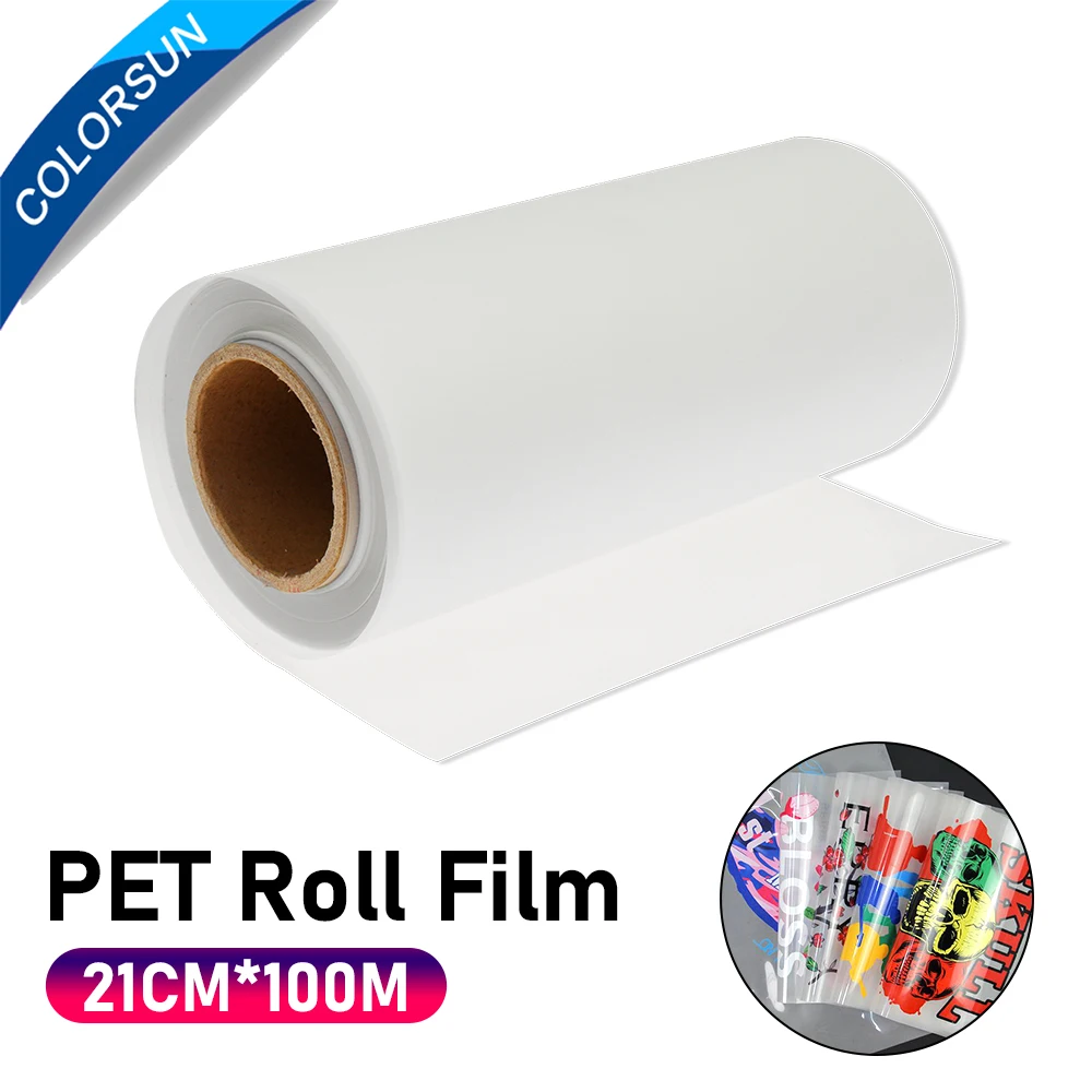 Colorsun 21cm*100m Roll PET Transfer Film A4 DTF PET film DTF Printing On T-shirt PET Film Rolls