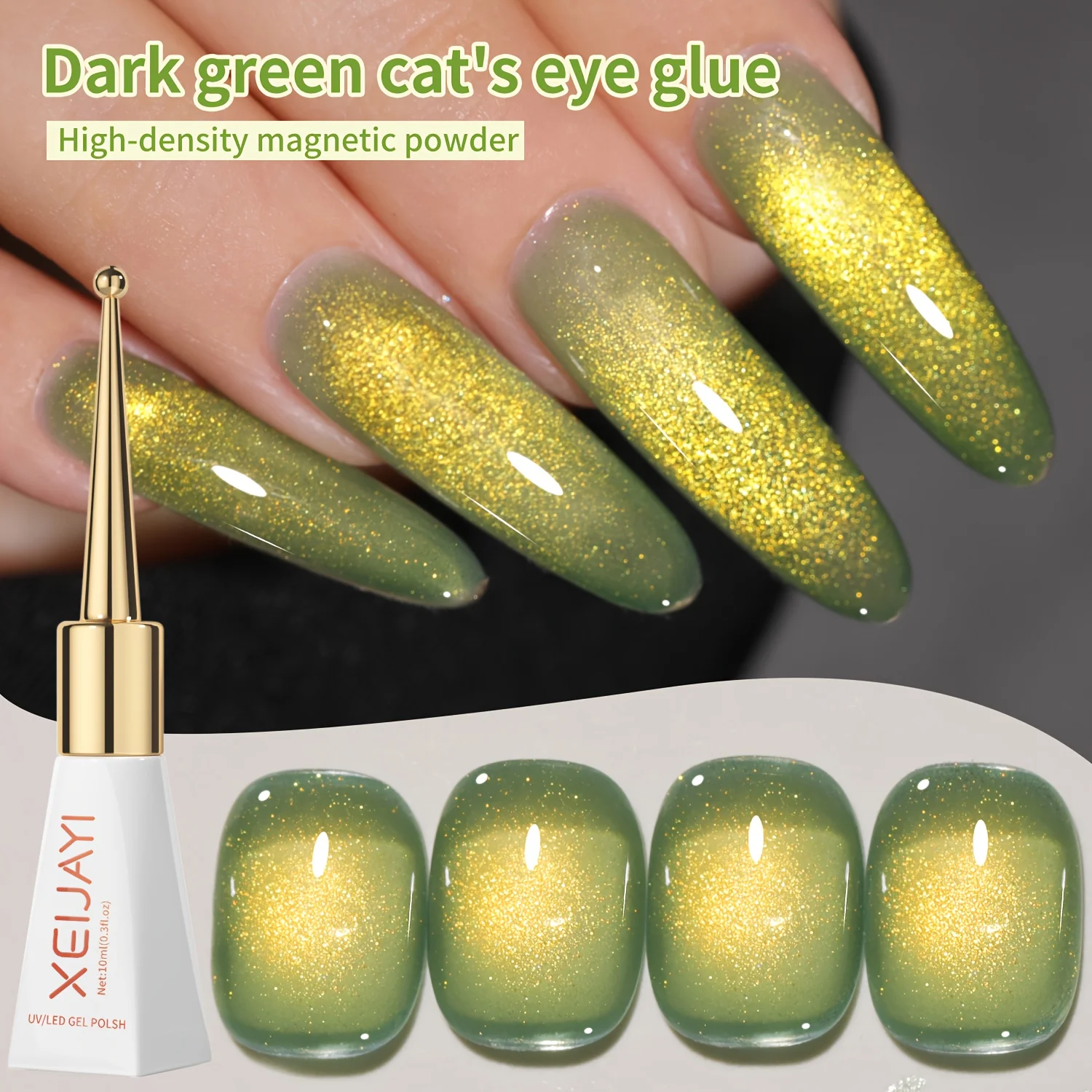 XEIJAYI, 1 unidad, 10Ml, esmalte de uñas en Gel con forma de ojo de gato, brillo para manicura, UV LED, esmalte de uñas en Gel magnético, arte de uñas DIY