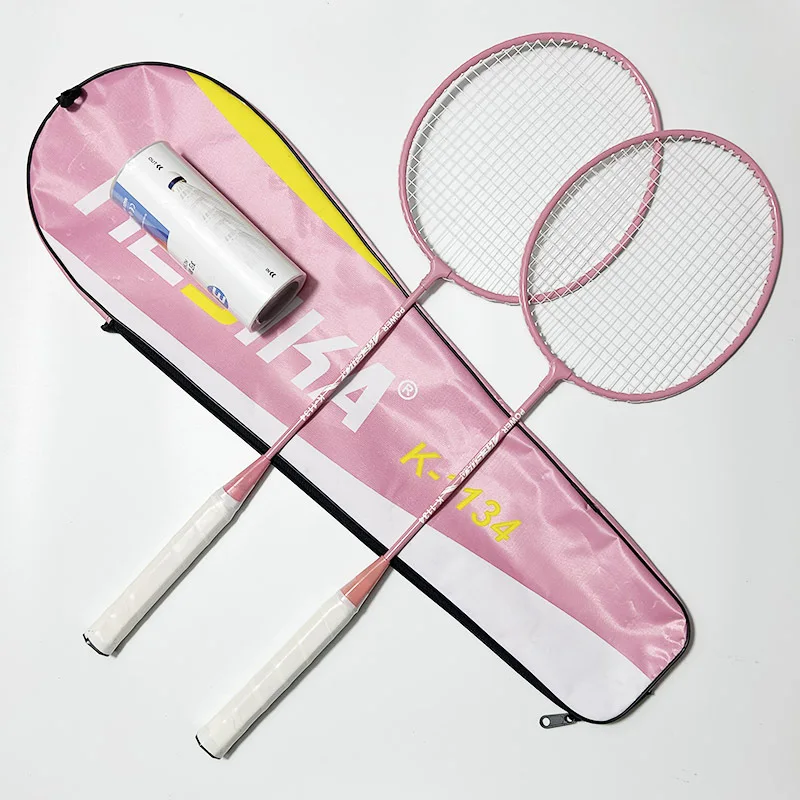 مجموعة مضارب كرة الريشة معكرون مكونة من لاعبين للأزواج - زوج مضارب أنيق مع 3 كرات الريشة - ألوان باستيل خفيفة الوزن #2