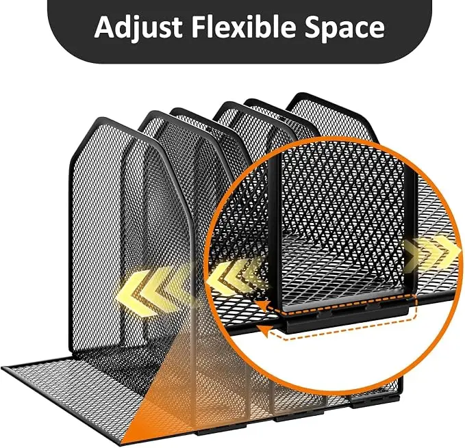 5/7 Layers Removable Metal File Rack Bookstand Vertical Mesh Desktop Magazine Holder File Tray Office Storage Desk Organizer