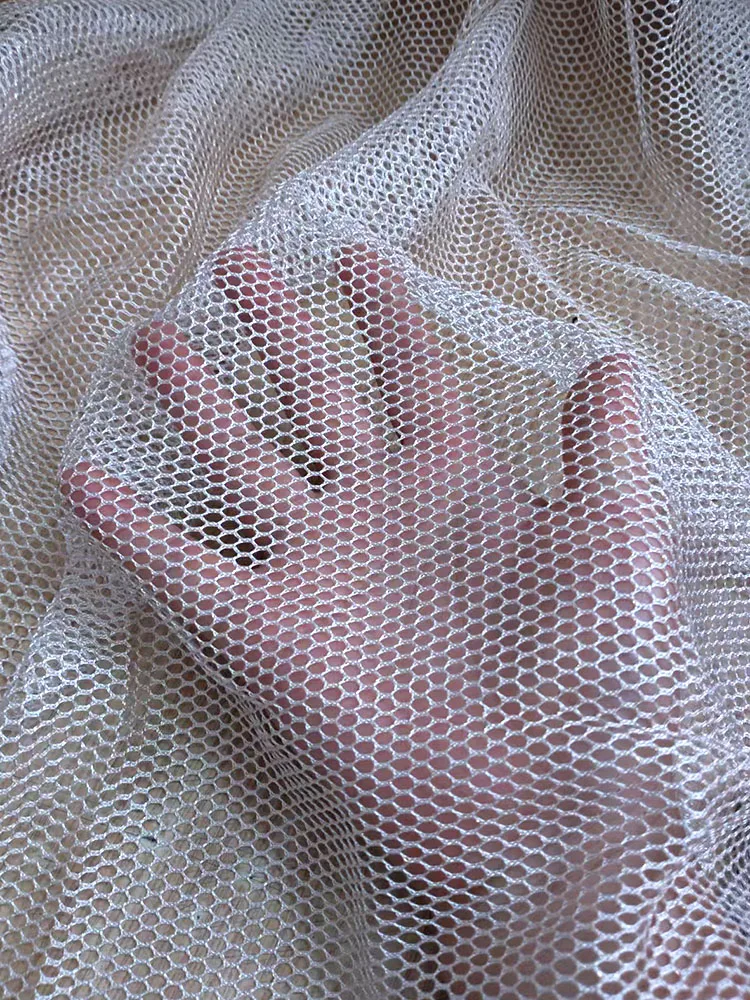 Tessuto di pizzo per abiti da sposa, tessuto a rete per biancheria morbida, cucito traforato, decorazione per la casa, regali fai da te, materiale