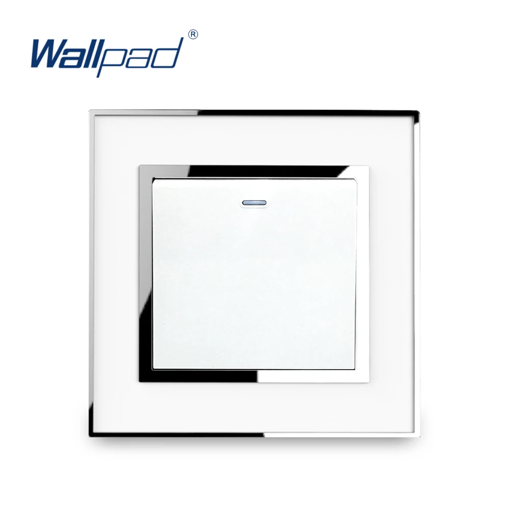 1 Gang Reset Lichtschakelaar Momentray Drukknop Deurbel Functie Luxe Acryl Paneel Met Zilveren Rand Wallpad
