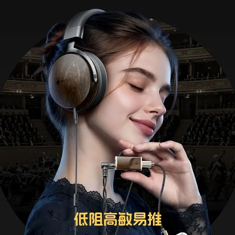 FiiO Snowsky Nature Over-Ear Headphones 50mm Dynamic Driver, Carbon Black Diaphragm 3.5mm HIFI Wired Headphones Gifts view 6