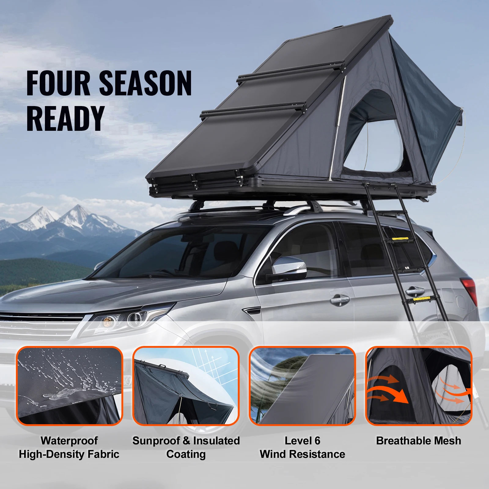 car roof tent with ladder 2
