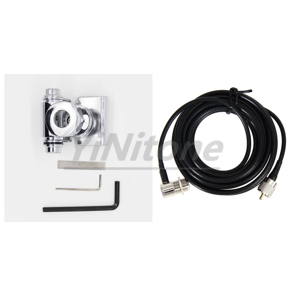 Mobile Car radio Antenna K3-66 Mount Bracket with 5M Extension Cable for QYT Baojie KT-8900R TH-9800