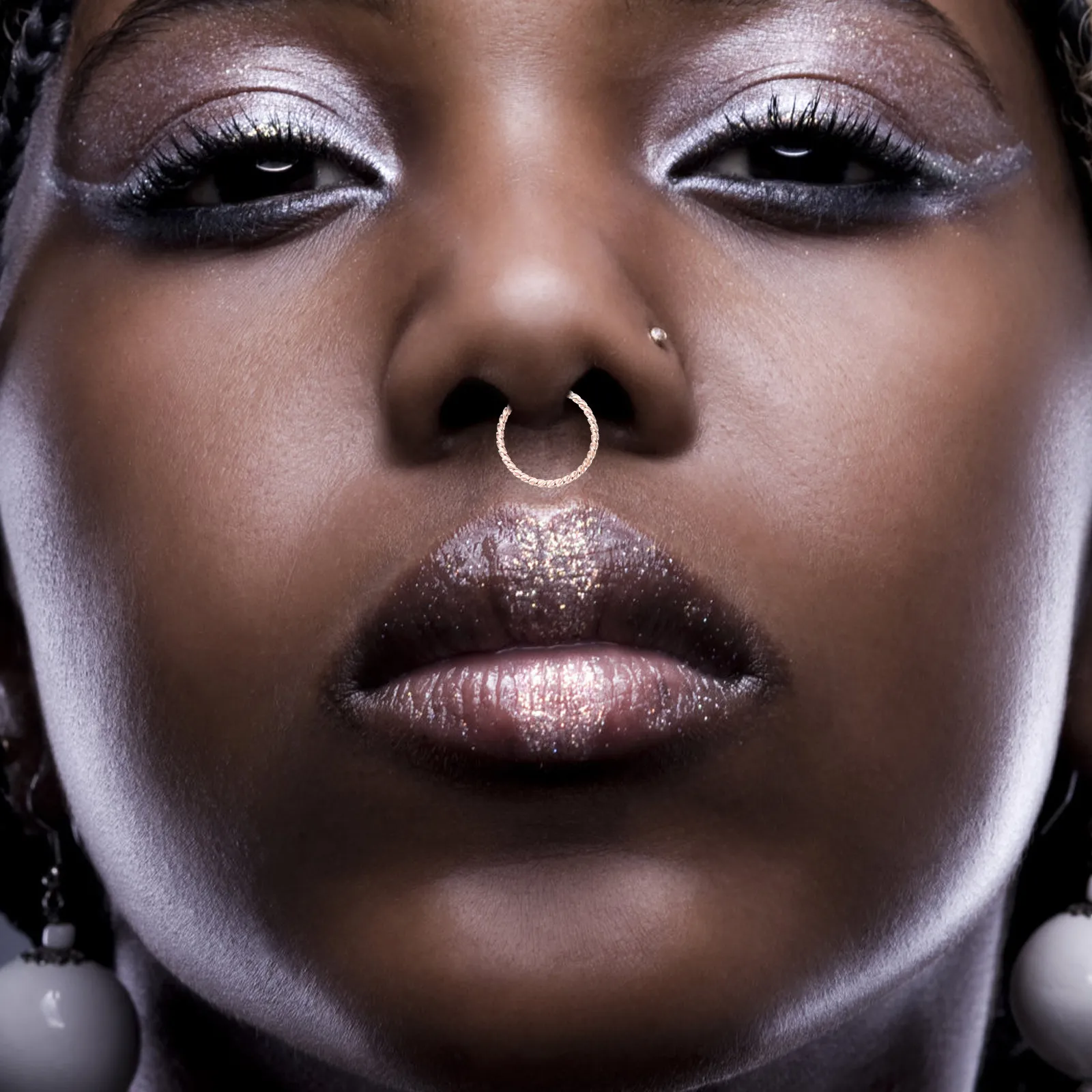 2 Sets Fake Piercing Nose Ornament Studs & Hoops for Women