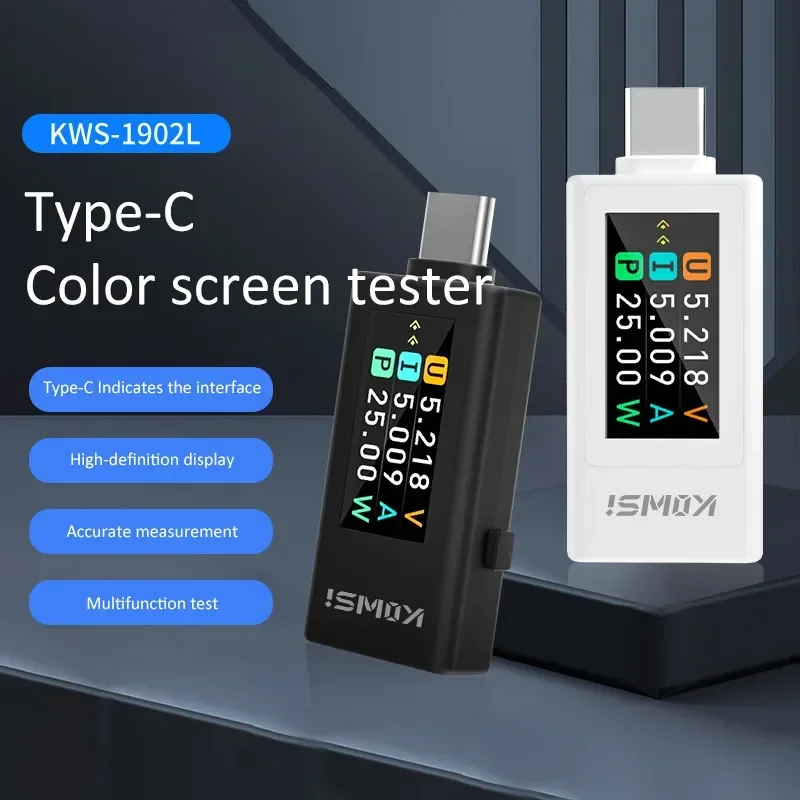NEW Type-C USB Tester Current Voltage Monitor 240W Fast Charge 4-30V 0-8A Voltage Current Power Meter Ammeter Power Off Storage