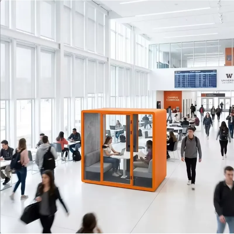 High Performance 50dB Soundproof Cabin Centralized Workspace Aluminum Modular Silent Cabin Portable Studio for Meeting Room