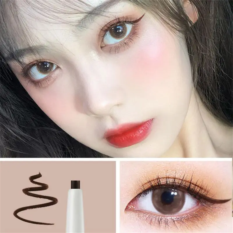 Eyeliner liquido impermeabile sottile Eyeliner liscio ad asciugatura rapida Eyeliner a lunga durata penna per ciglia di colore schiarente trucco per gli occhi coreano